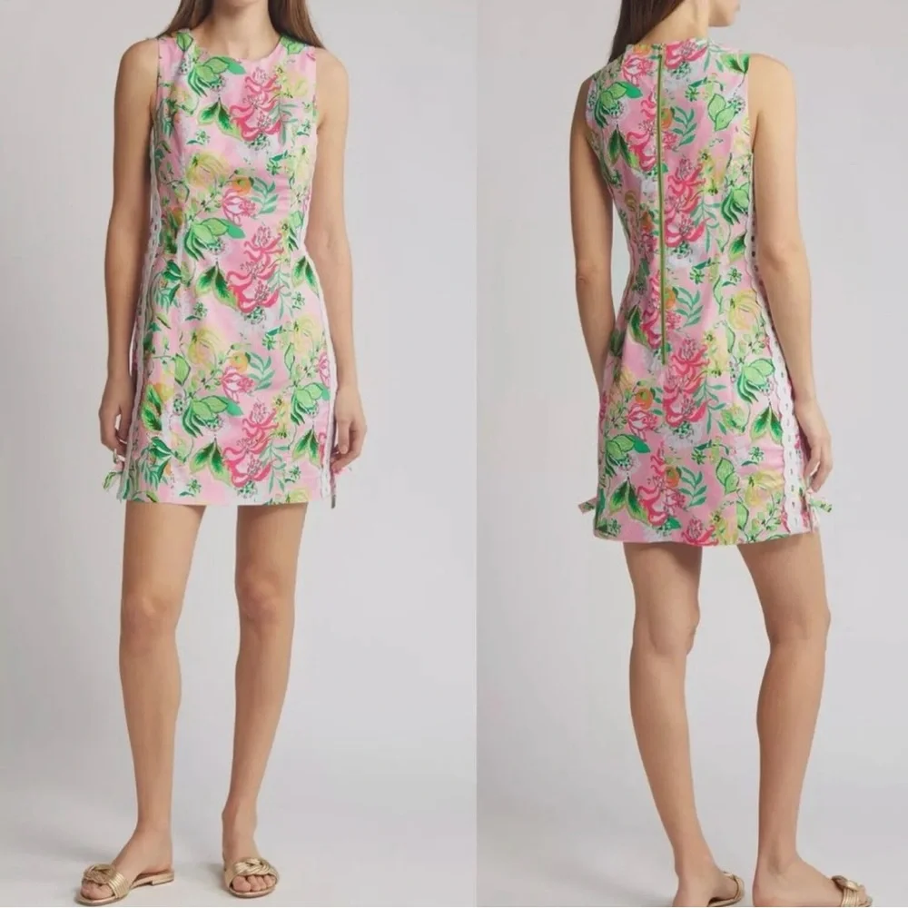 Lilly Pulitzer Mila Pink Floral Sheath Dress Size 10 - Picture 2 of 9